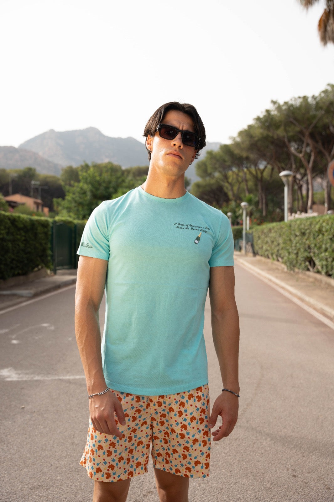 Pantaloncini da bagno stampa castelli di sabbia