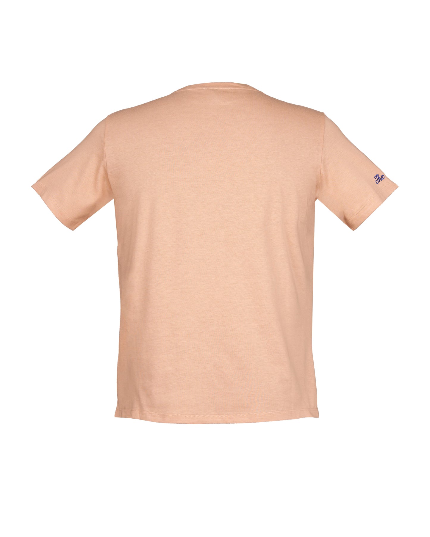 T-shirt in cotone nocciola con ricamo Fish in the sea