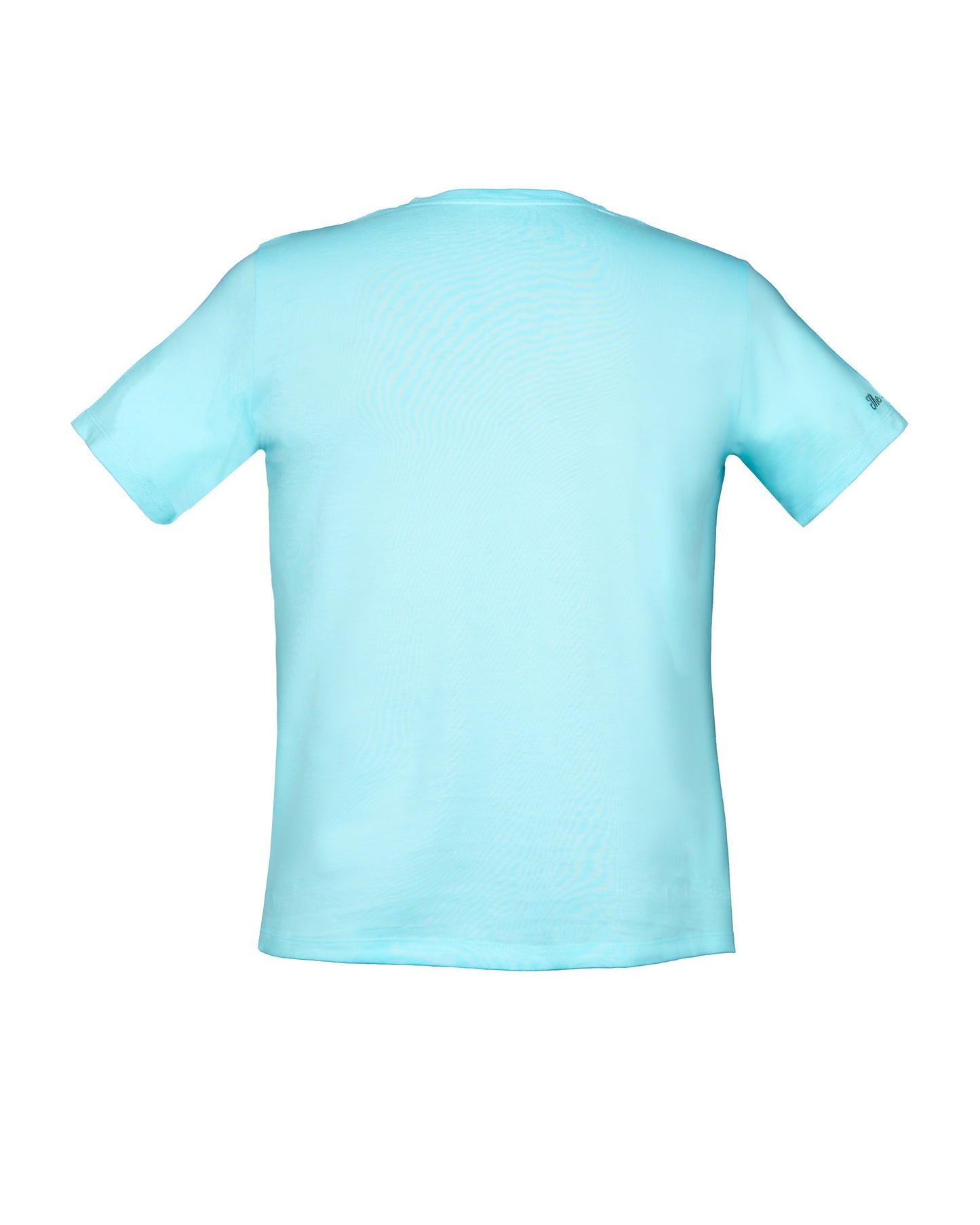 T-shirt in cotone verde menta con ricamo Champagne