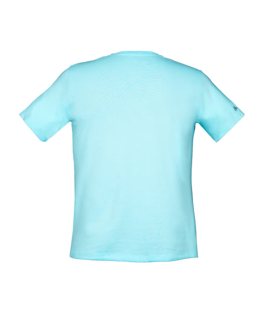 T-shirt in cotone verde menta con ricamo Champagne