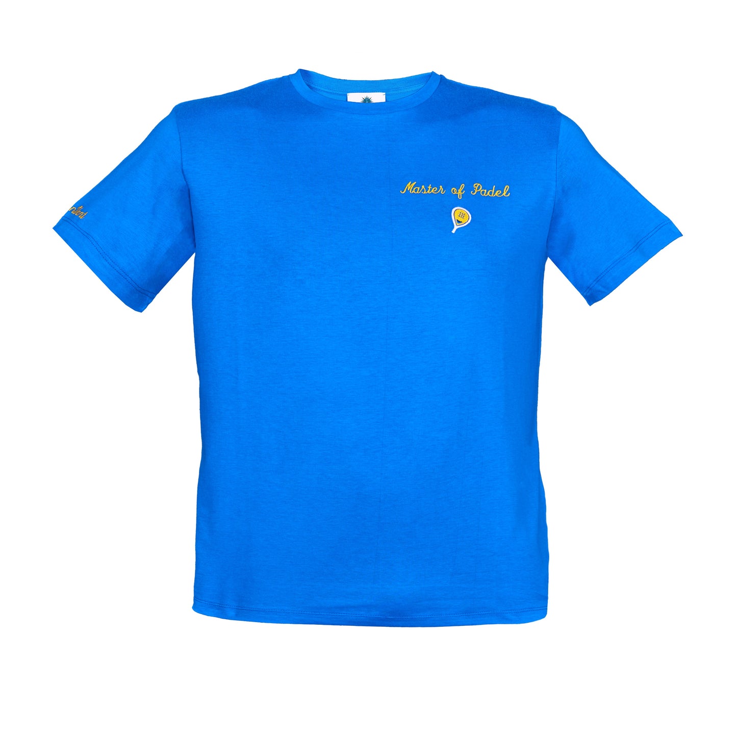 T-shirt in cotone blu con ricamo Master of Padel