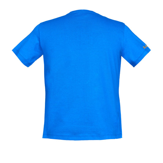 Blue Cotton T-shirt with embroidery